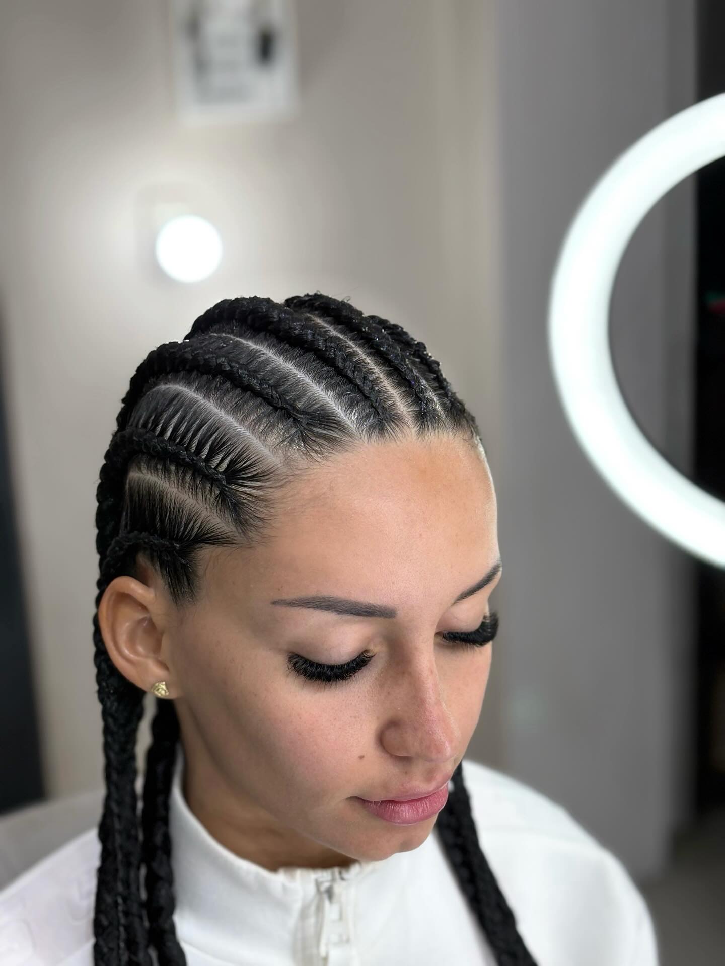 Sleek Fulani Braids With Defined Parts