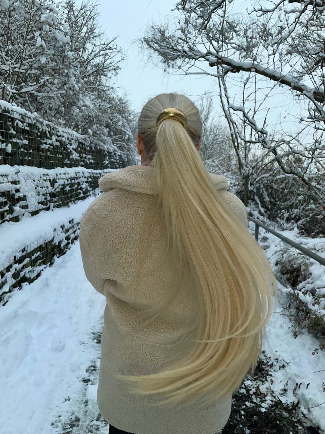 Sleek High Ponytail With Golden Band