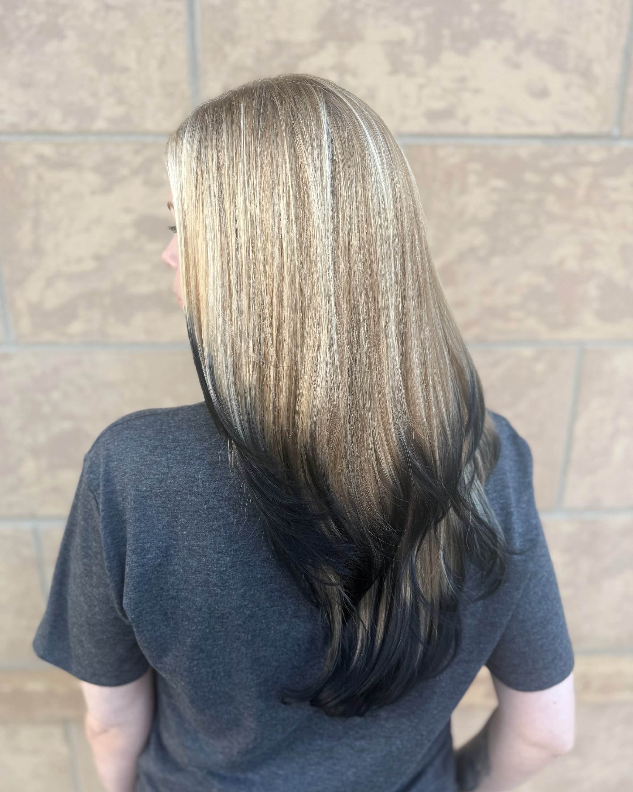 Smoky Black Ombre With Sun-Kissed Blonde Highlights