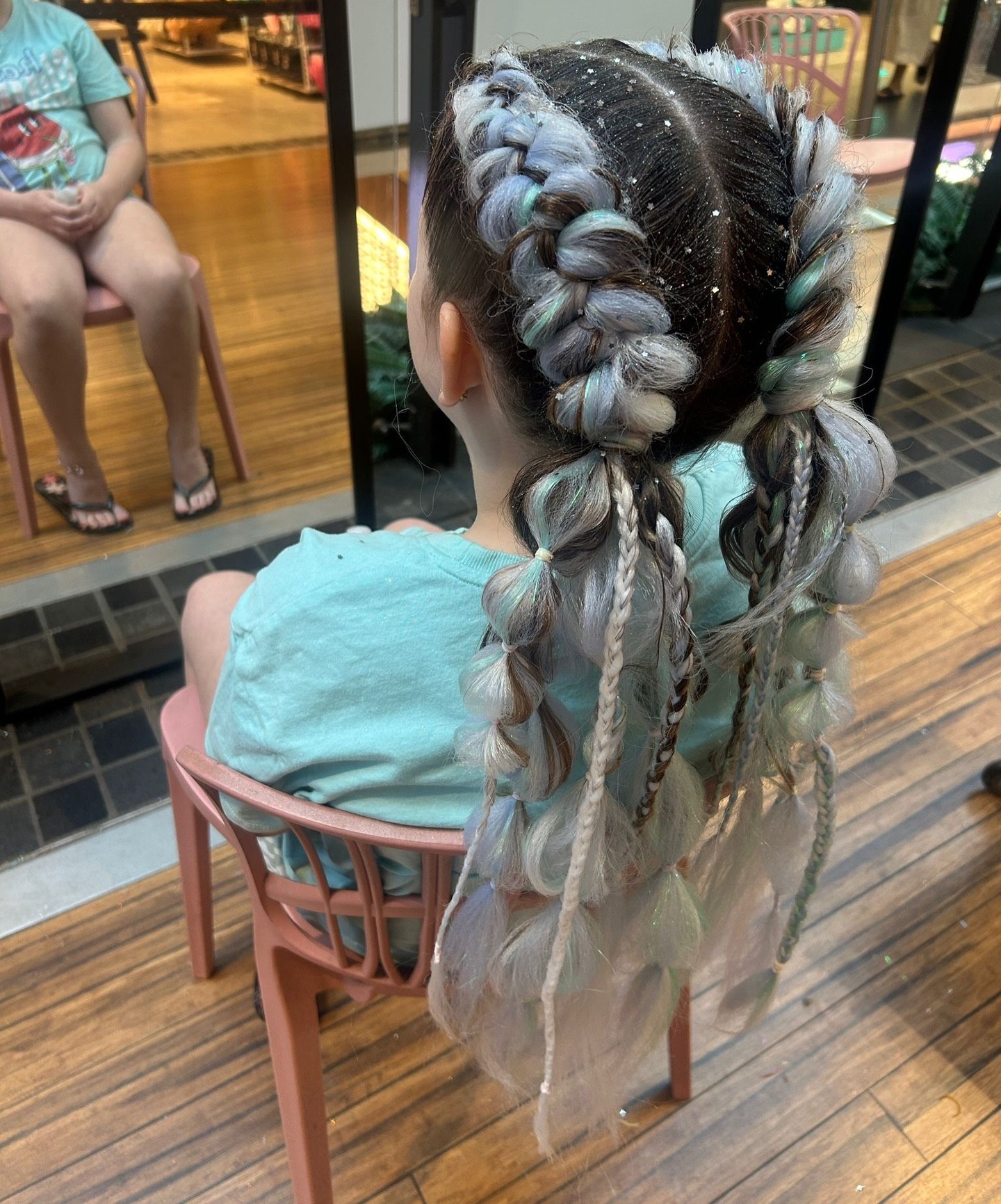 Sparkling Fairy Tale Two Braids With Tinsel