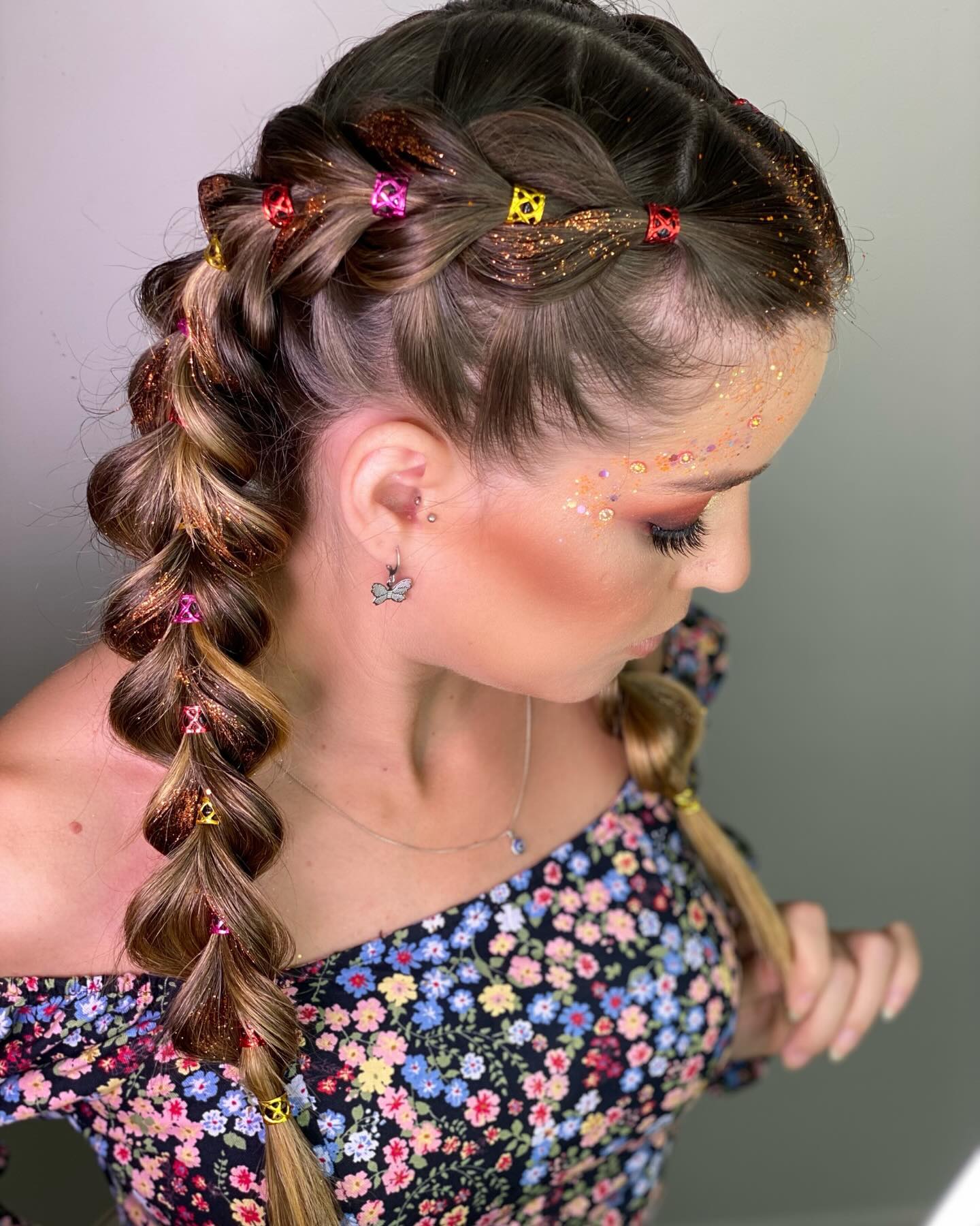 Sparkling Tinsel Braids With Glamorous Glitter