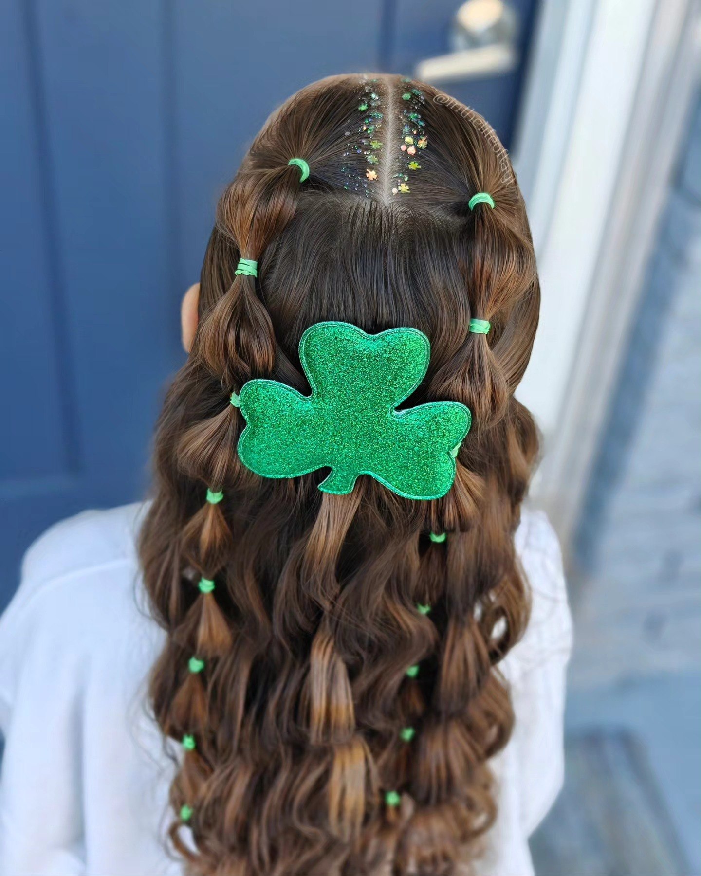 Sparkly St. Patrick's Day Braids with Clover Clip