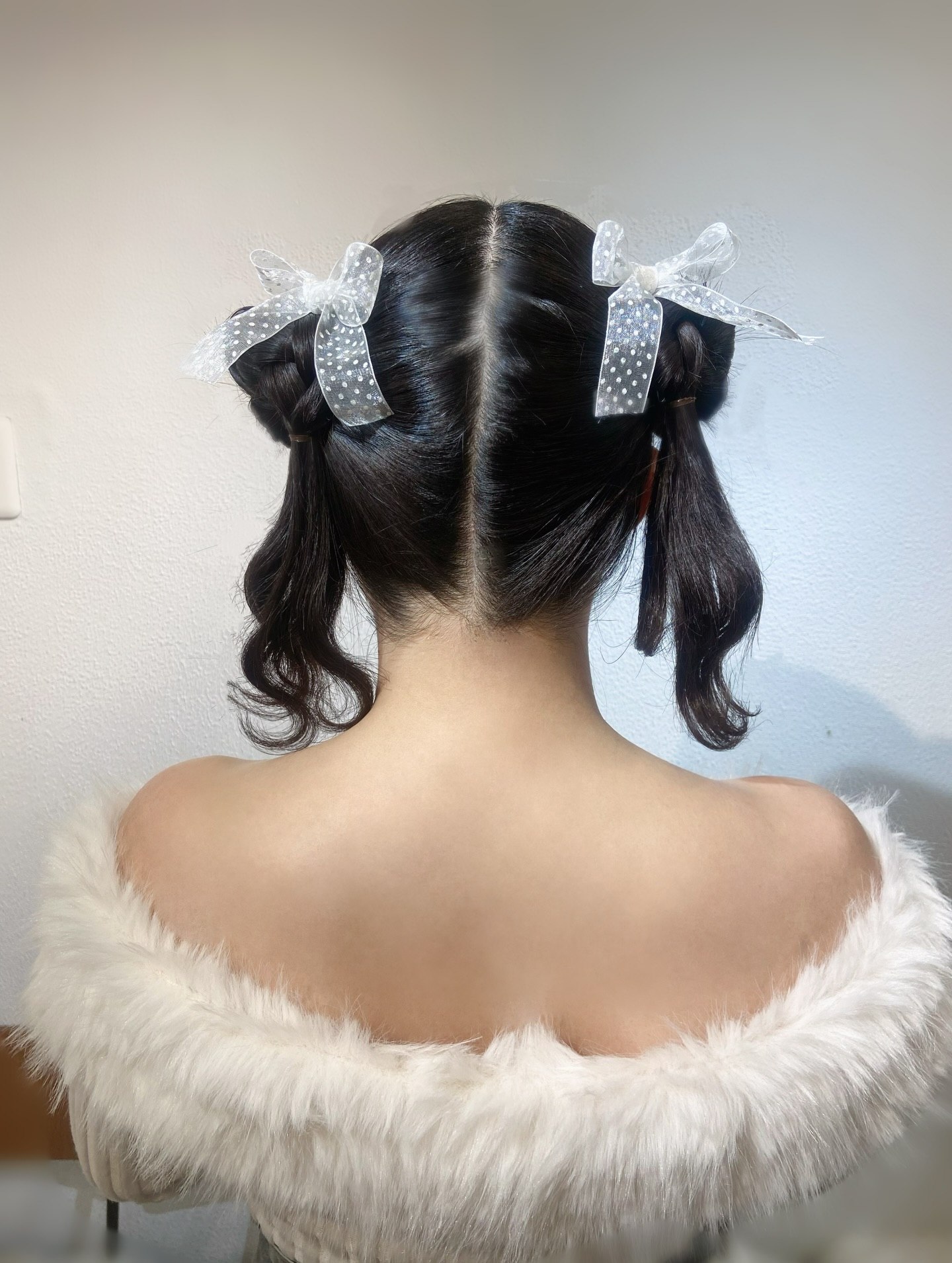 Sweet Braided Pigtails With Polka Dot Bows