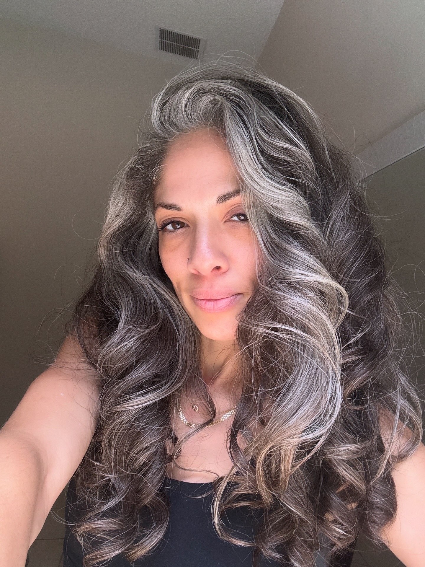 Textured Silver Streaks With Loose Waves