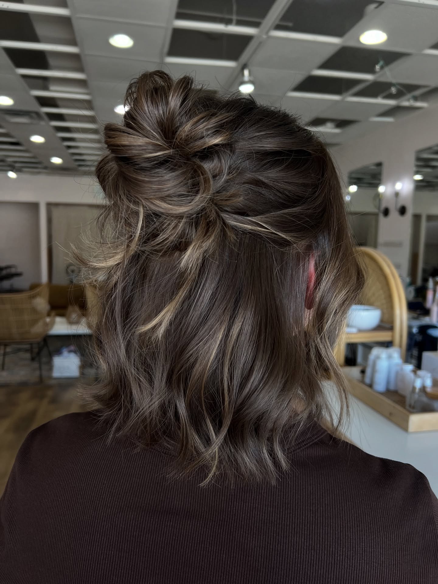 Textured Top Knot With Lived-In Waves