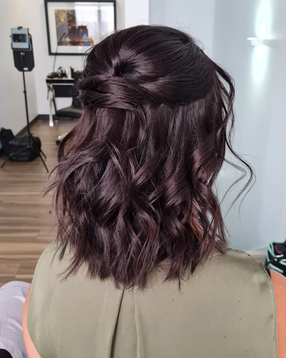 Twisted Half Up With Loose Waves