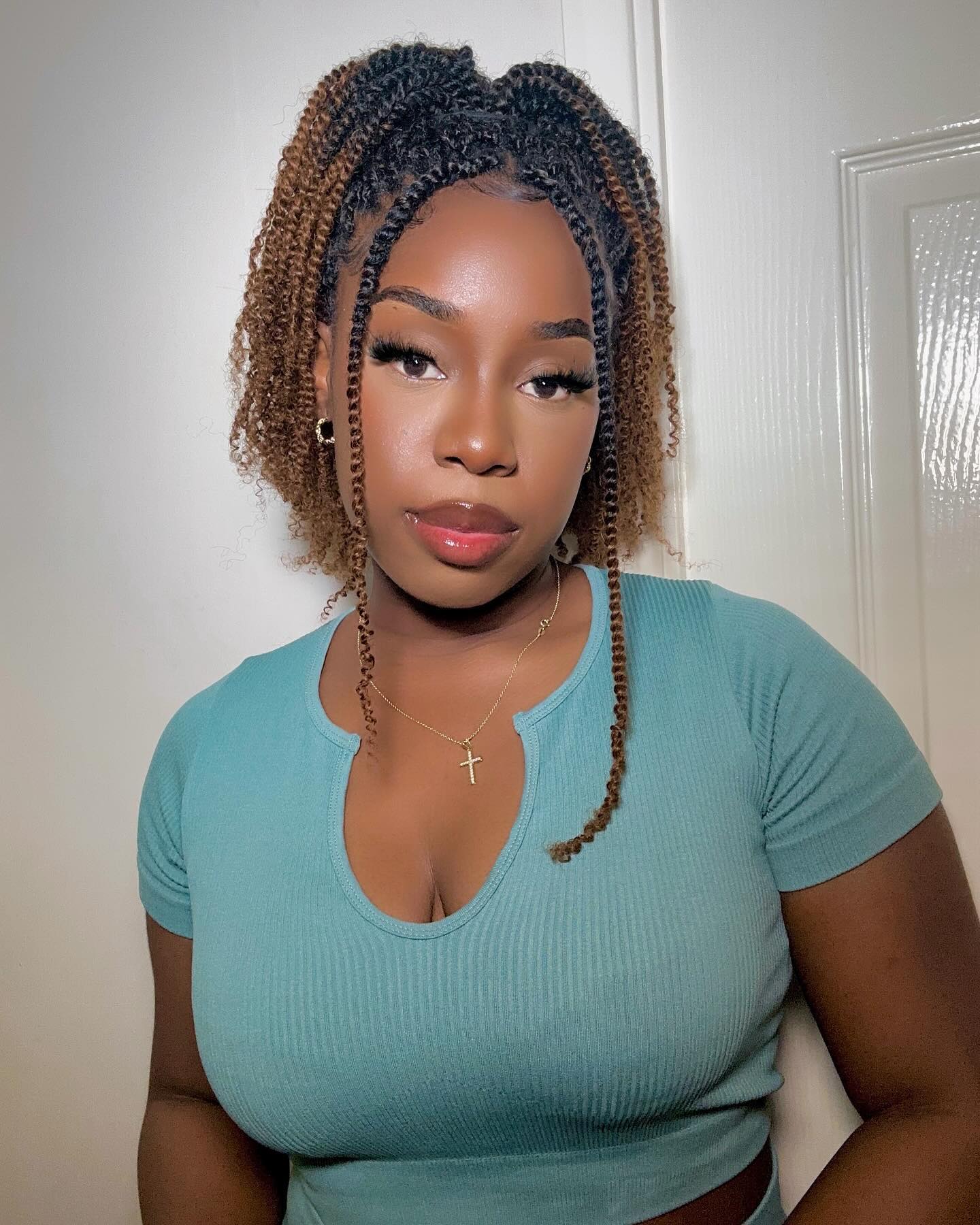 Two-Tone Curly Mini Twists With Defined Tendrils