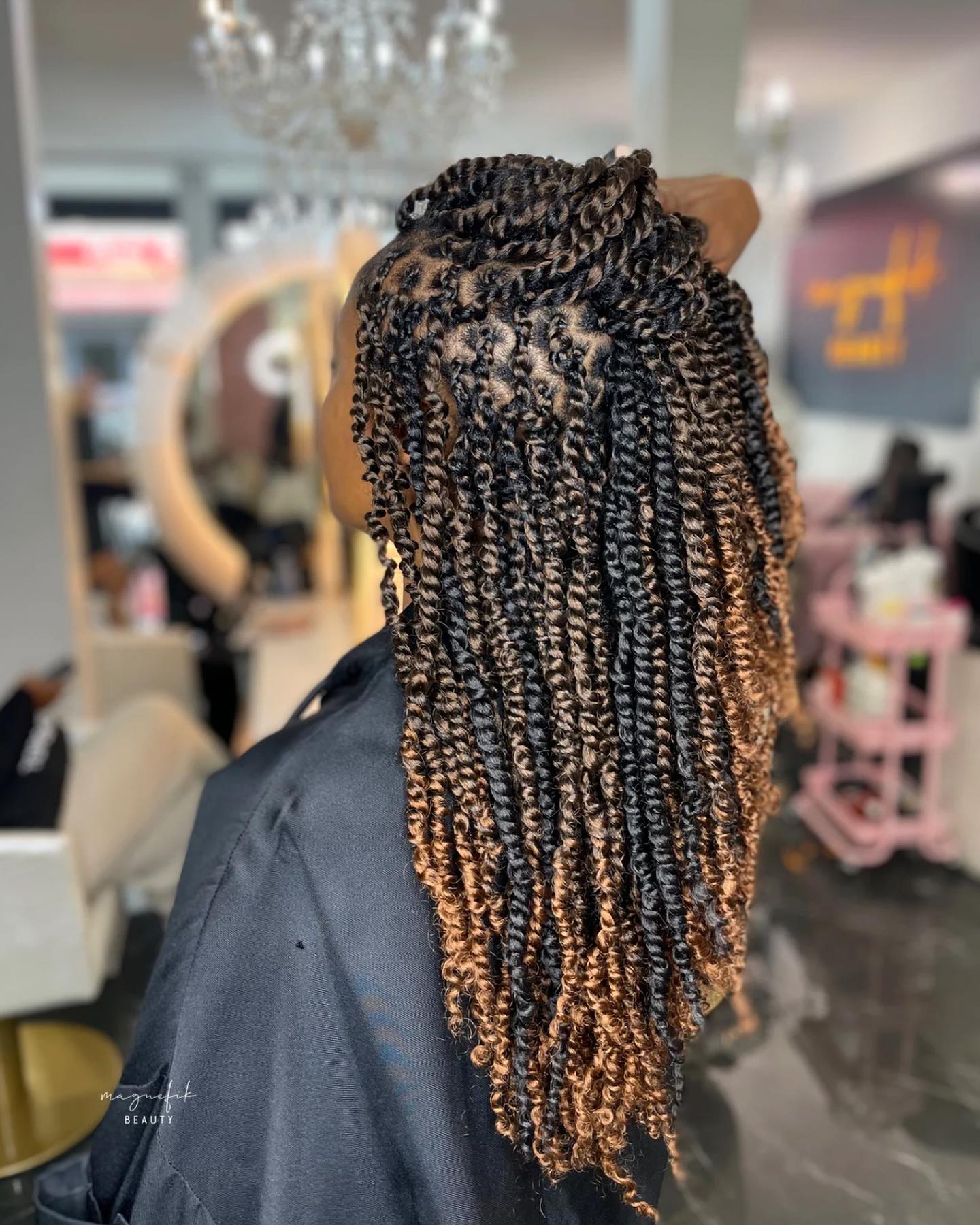 Two Tone Kinky Twist With Honey Brown Ends