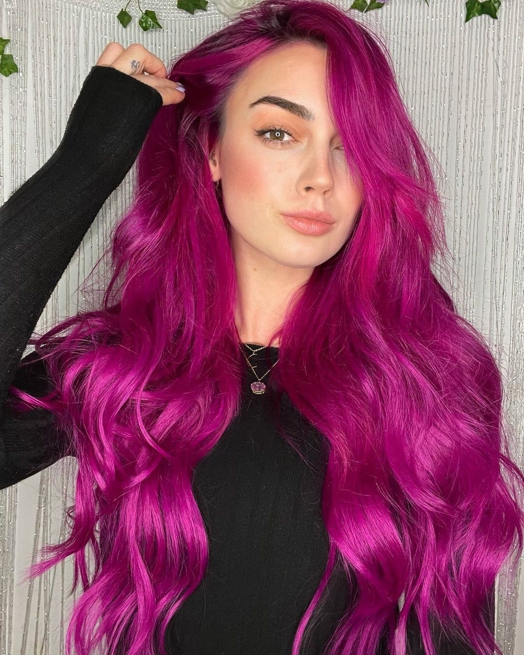 Vibrant Magenta Waves With Deep Side Part