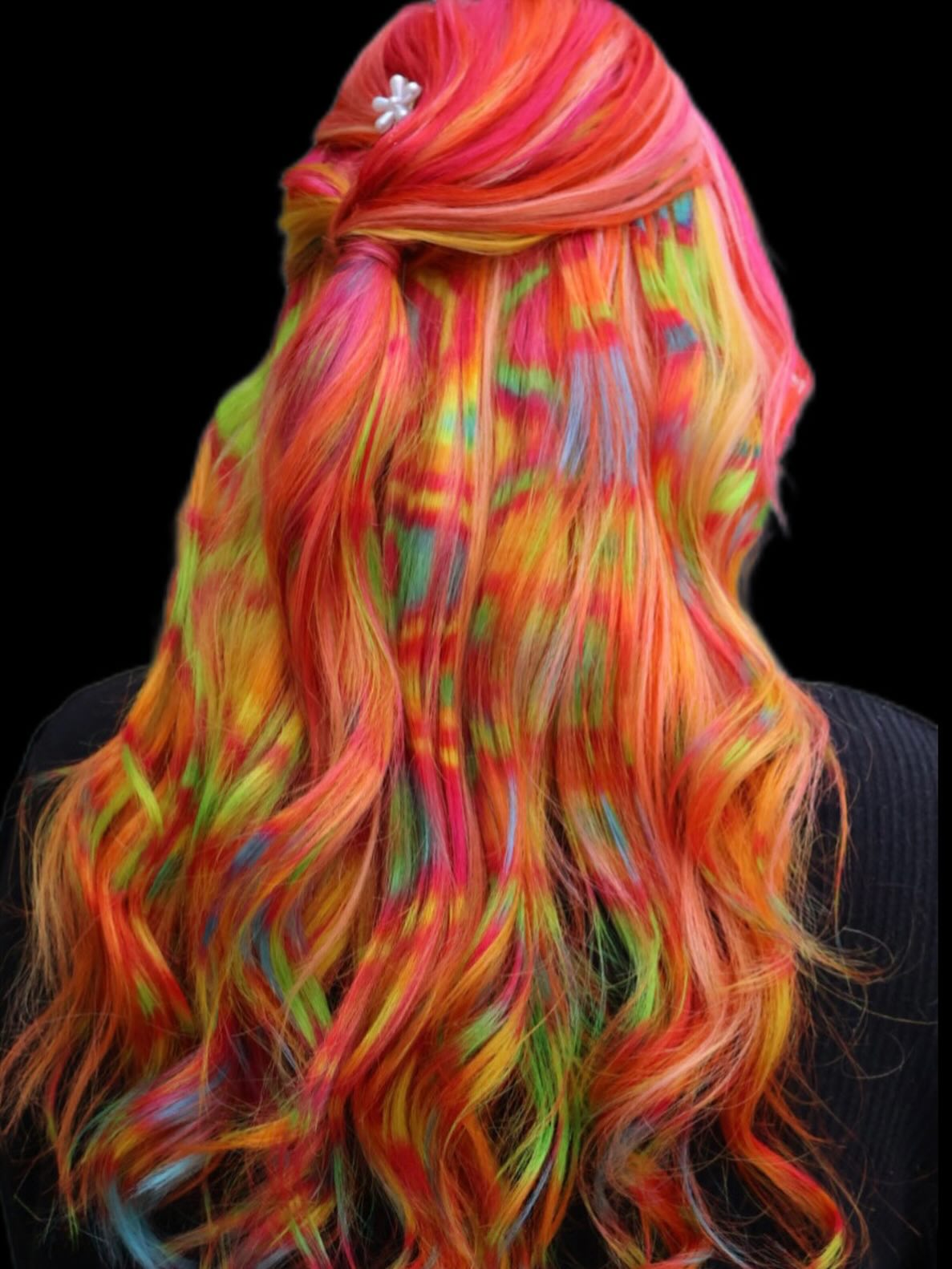 Vibrant Neon Rainbow Tie-Dye Waves