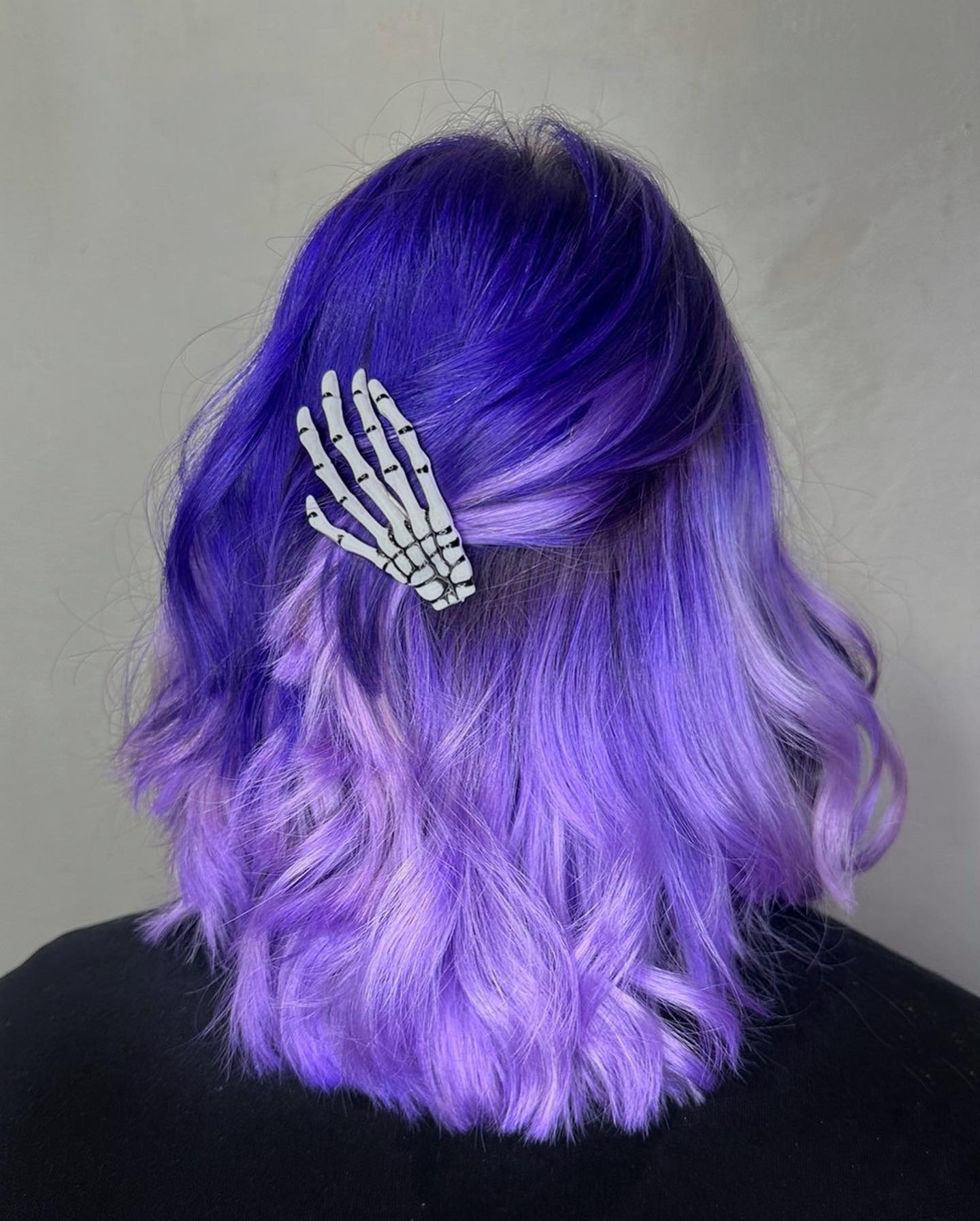 Vibrant Purple Ombre With Loose Beachy Waves