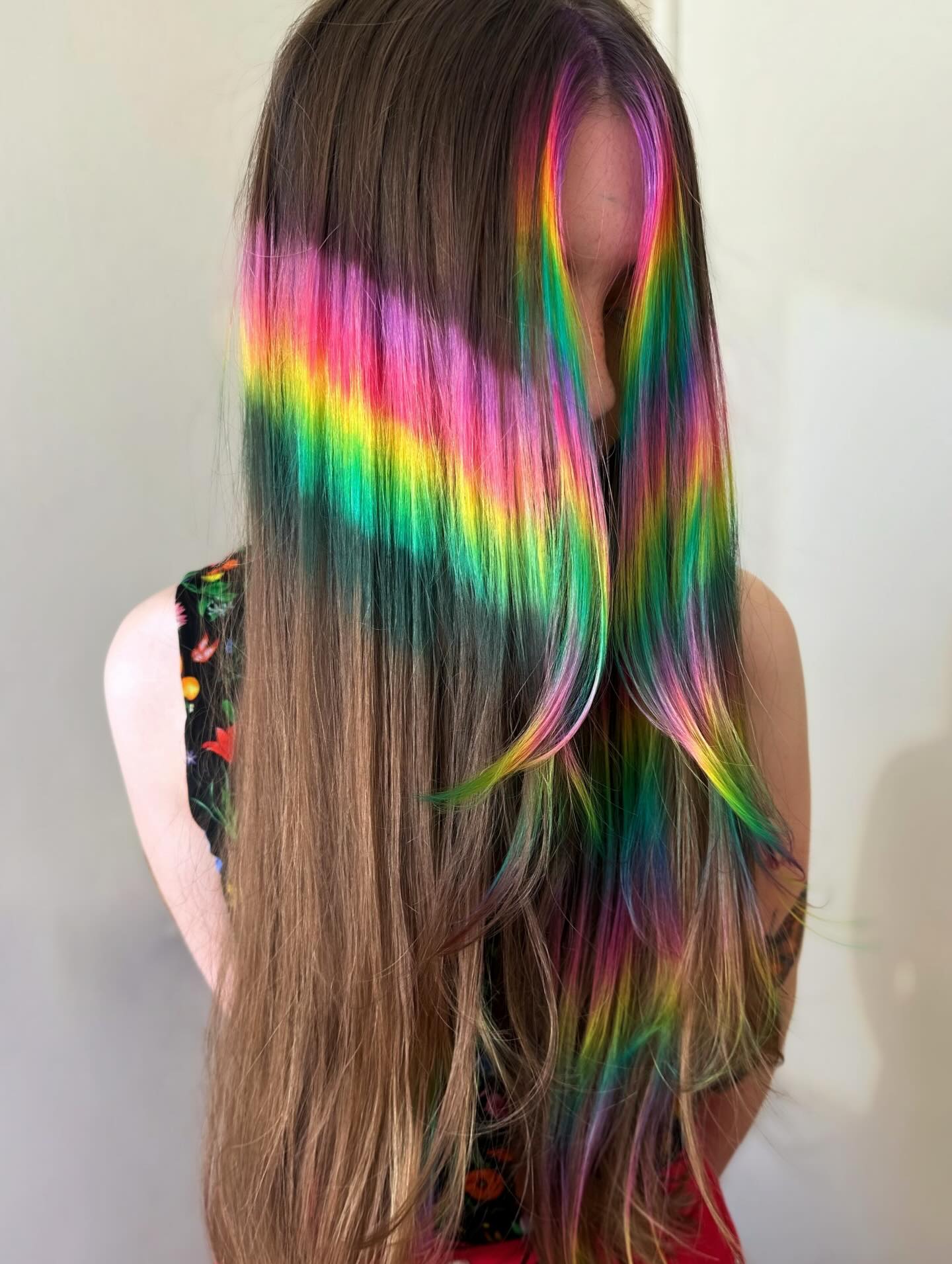 Vibrant Rainbow Peekaboo Highlights