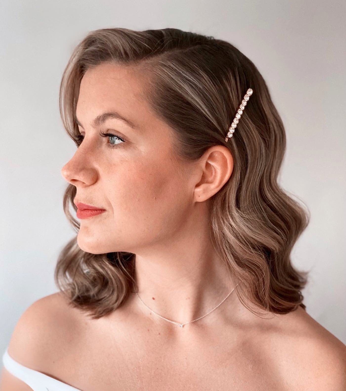 Vintage Hollywood Waves With Sparkling Bobby Pins