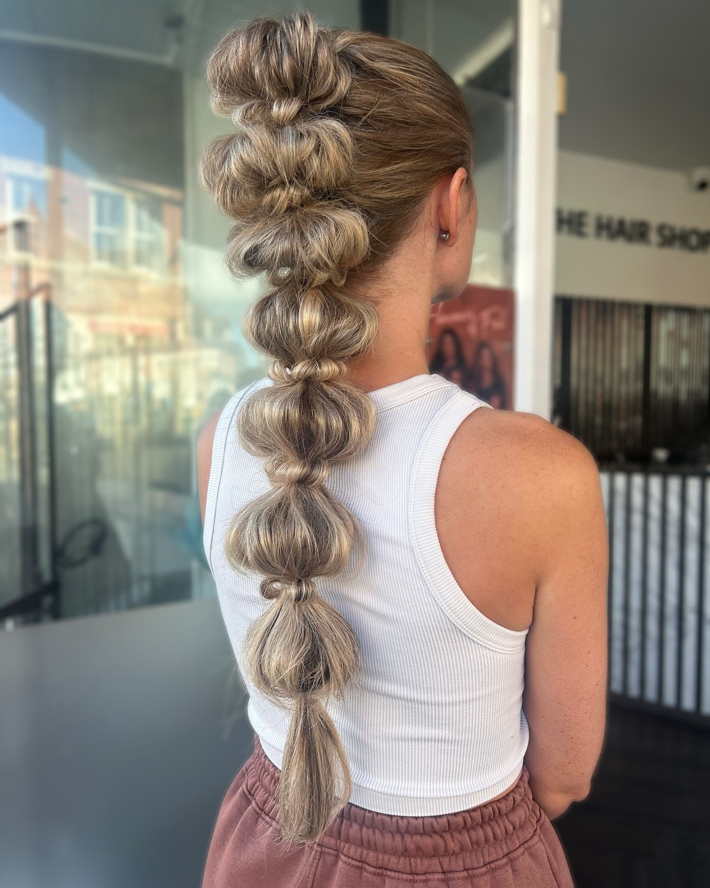 Voluminous Bubble Braided Ponytail For Festivals