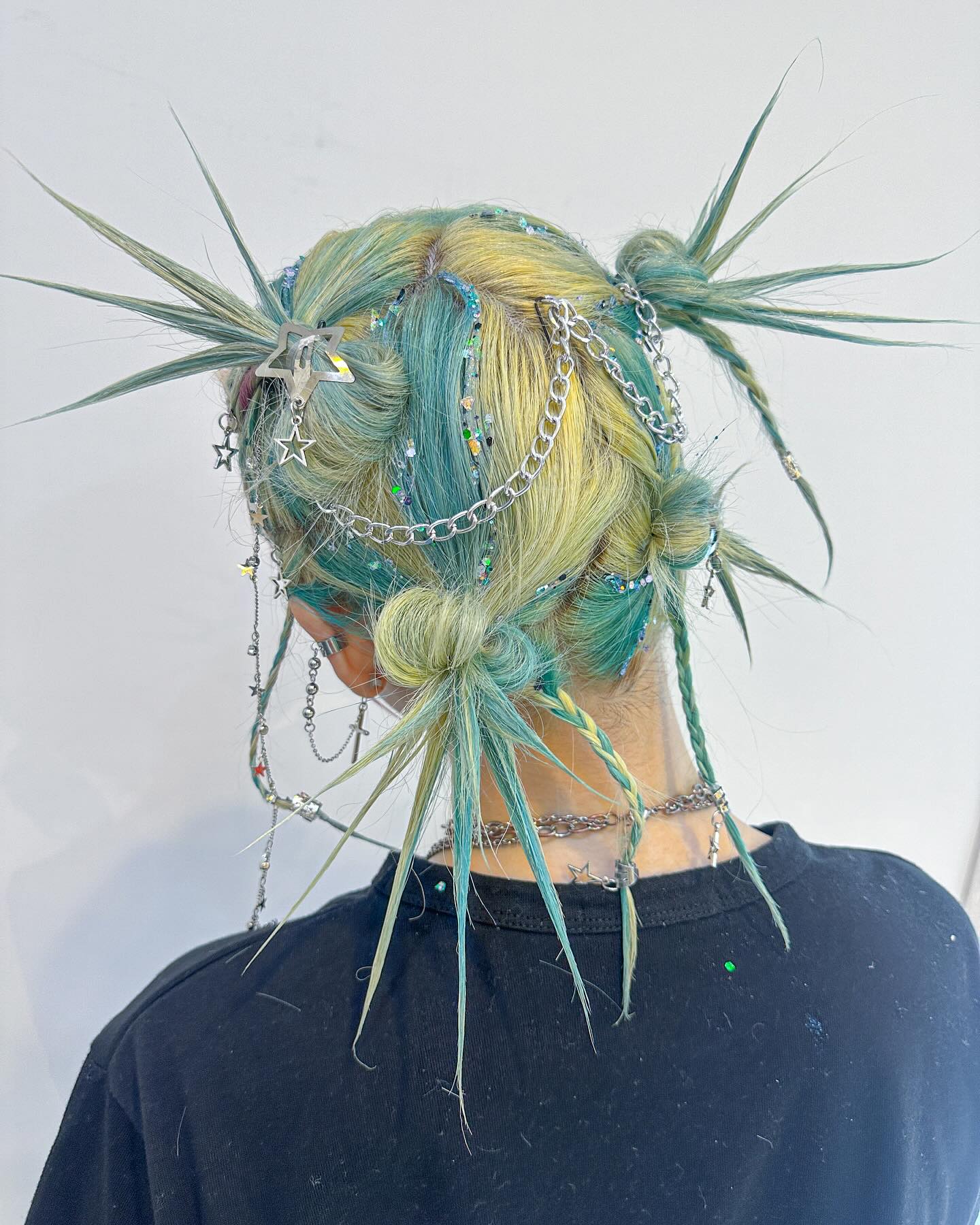 Y2K Punk Starry Punk Buns With Chains
