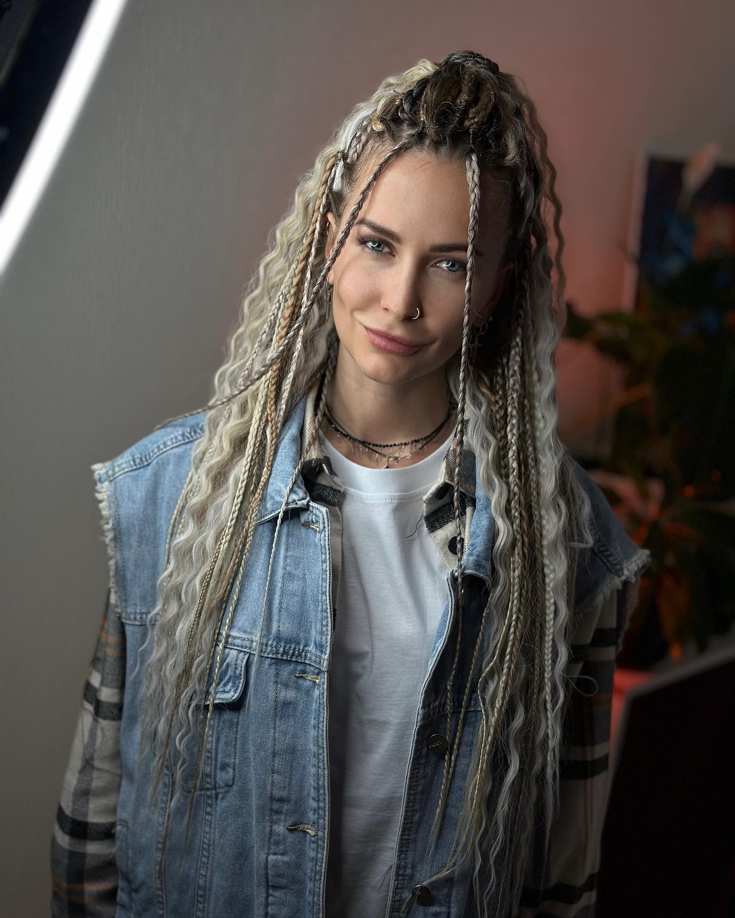 Bohemian Braids With Wavy Accents