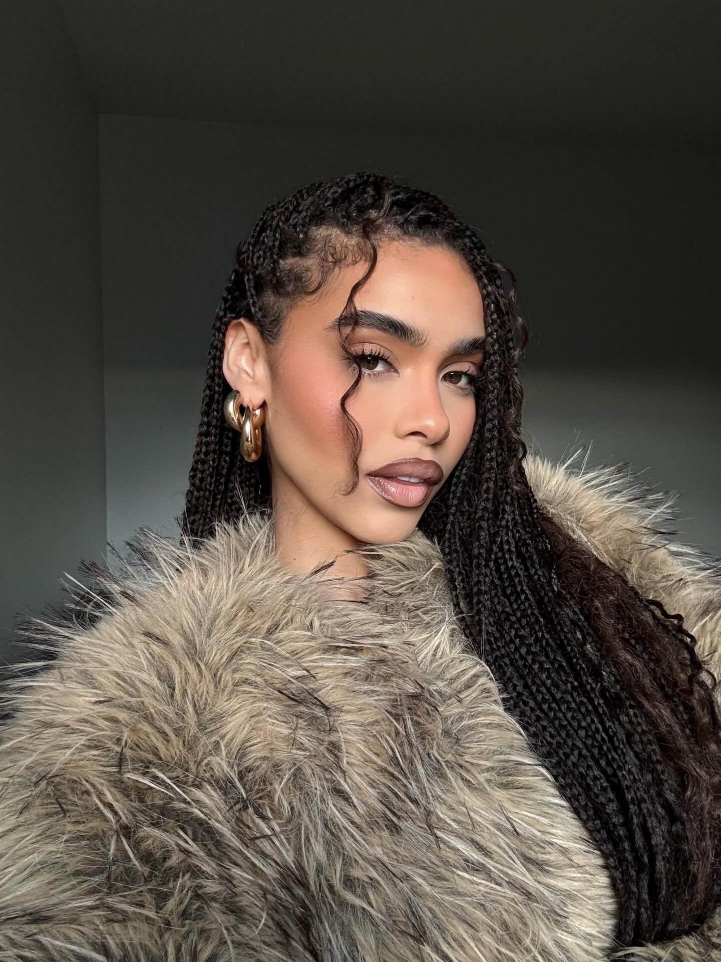 Braided Crown With Curly Face Framing Pieces