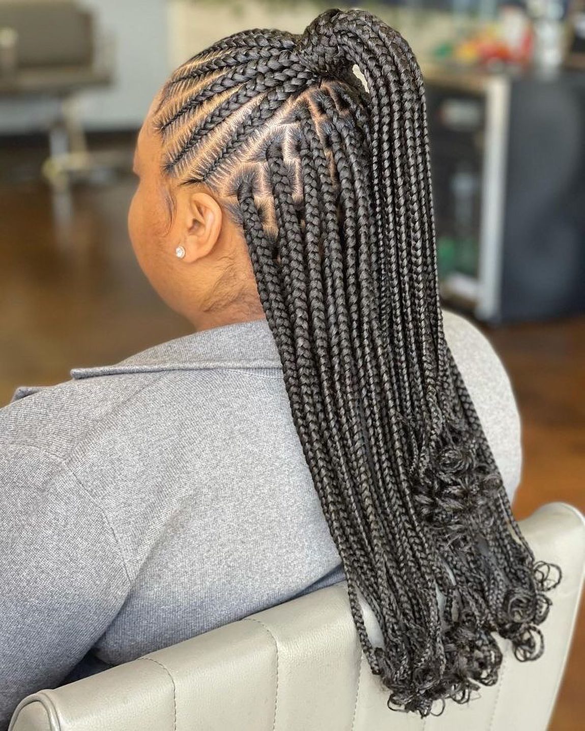 Chic High Ponytail With Trendy Geometric Braids