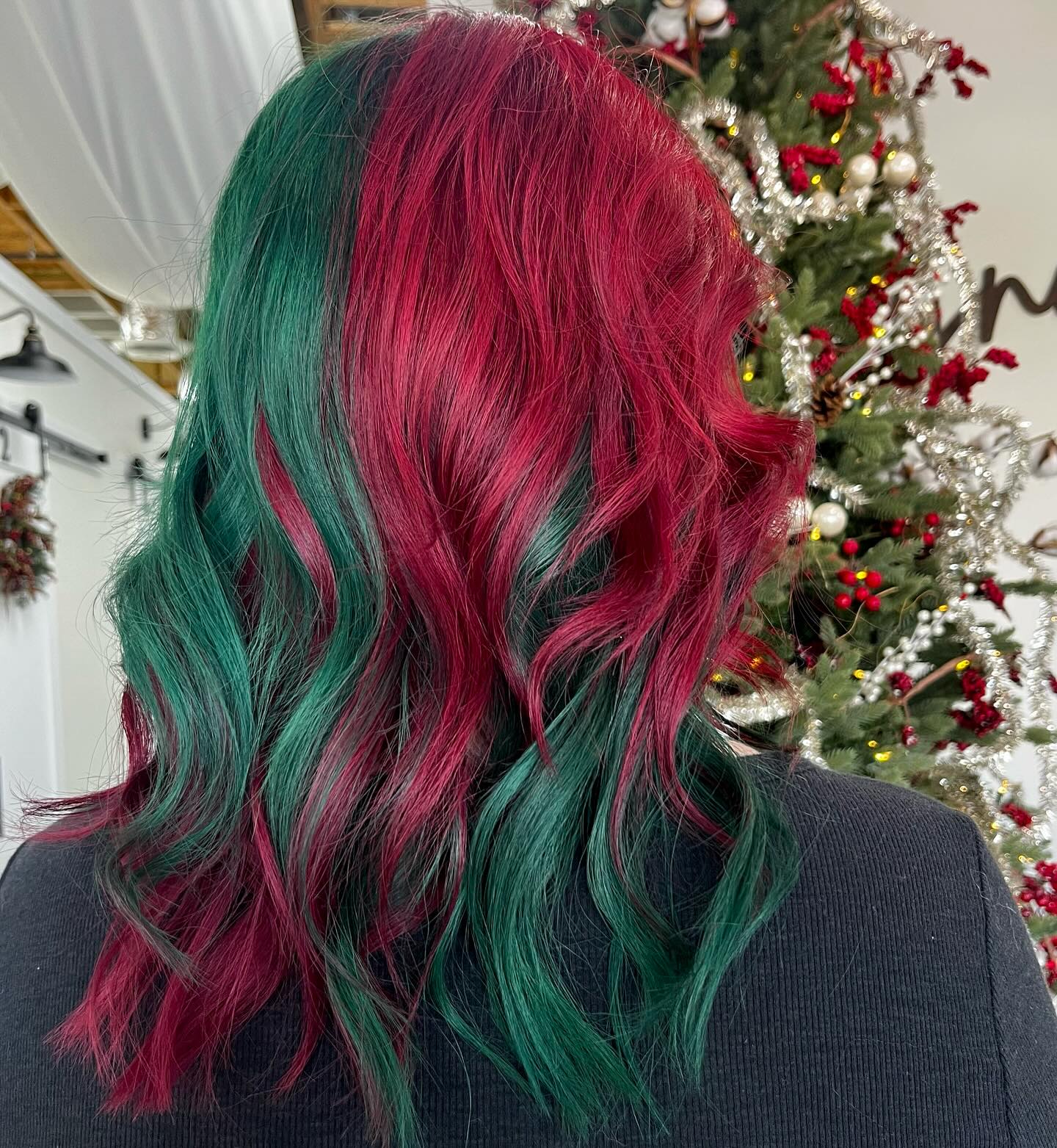 Christmas Candy Cane Split Dye Waves