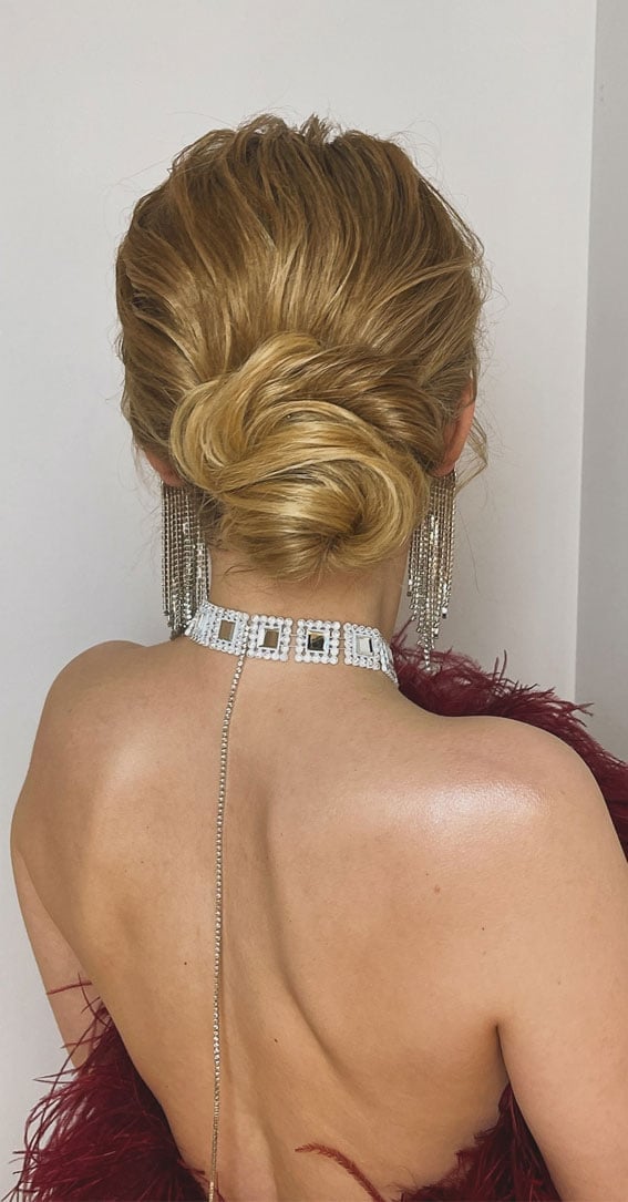 Intricate Blonde Low Bun — Christmas Hair Styles