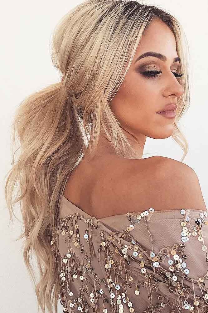Ash Blonde Voluminous High Ponytail — Christmas Party Hairstyles