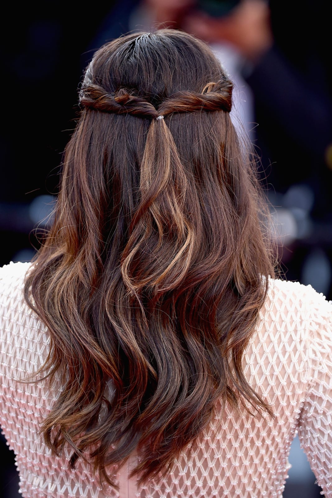 Dark Brown Half Up Half Down With Braids — Christmas Party Hairstyles