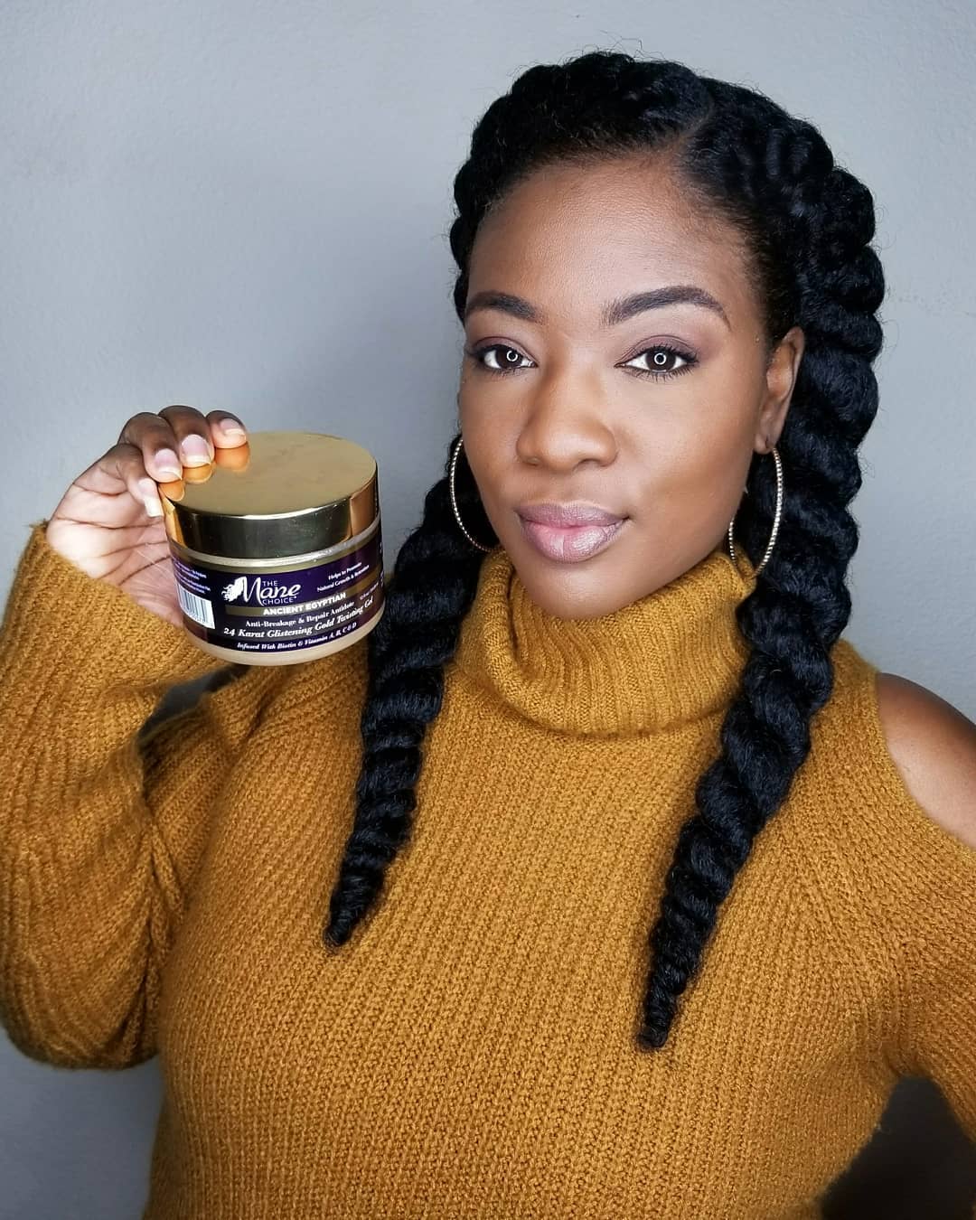 Chunky Twist Braids With Golden Shine