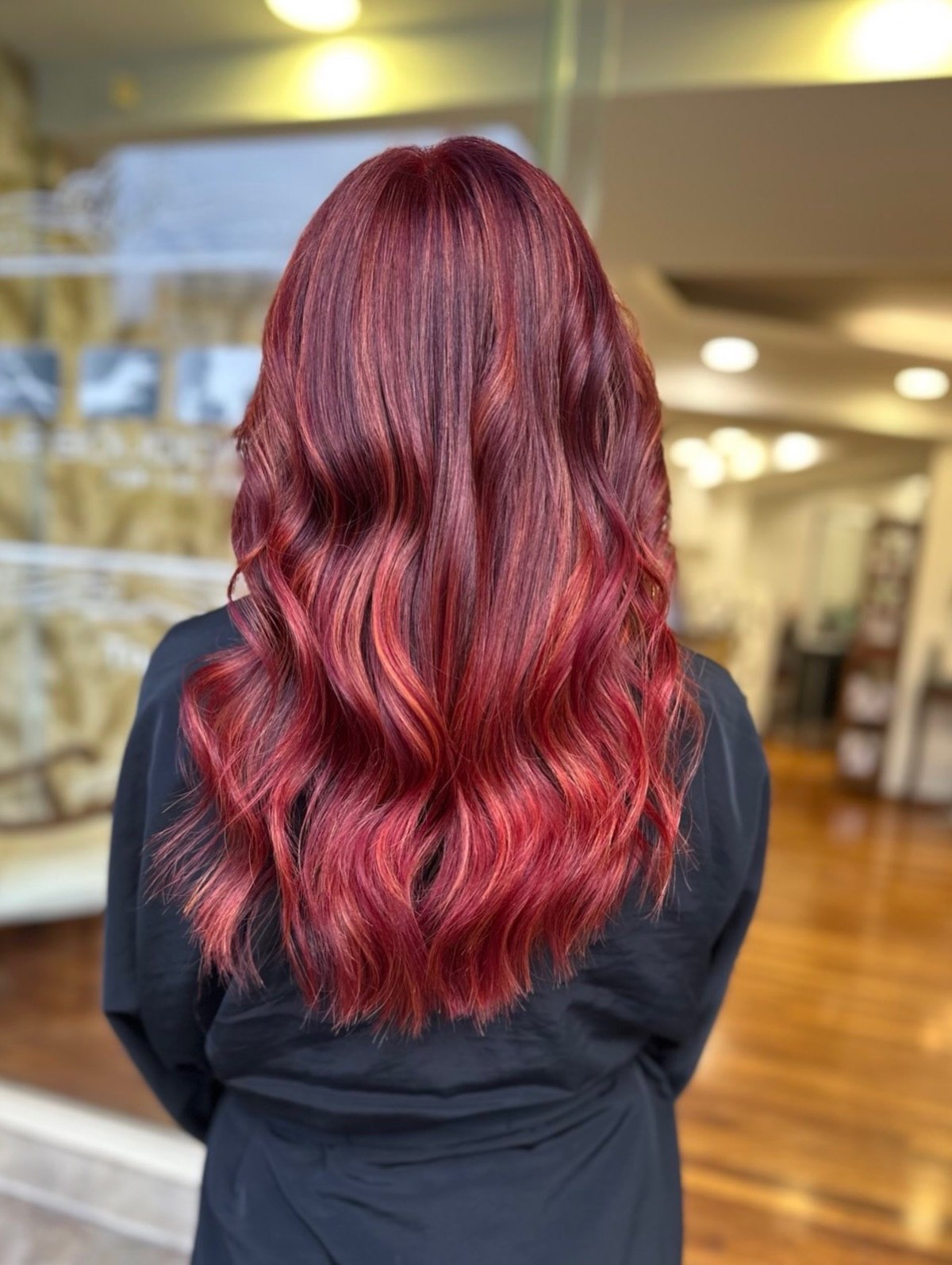 Crimson Waves With Fiery Red Highlights