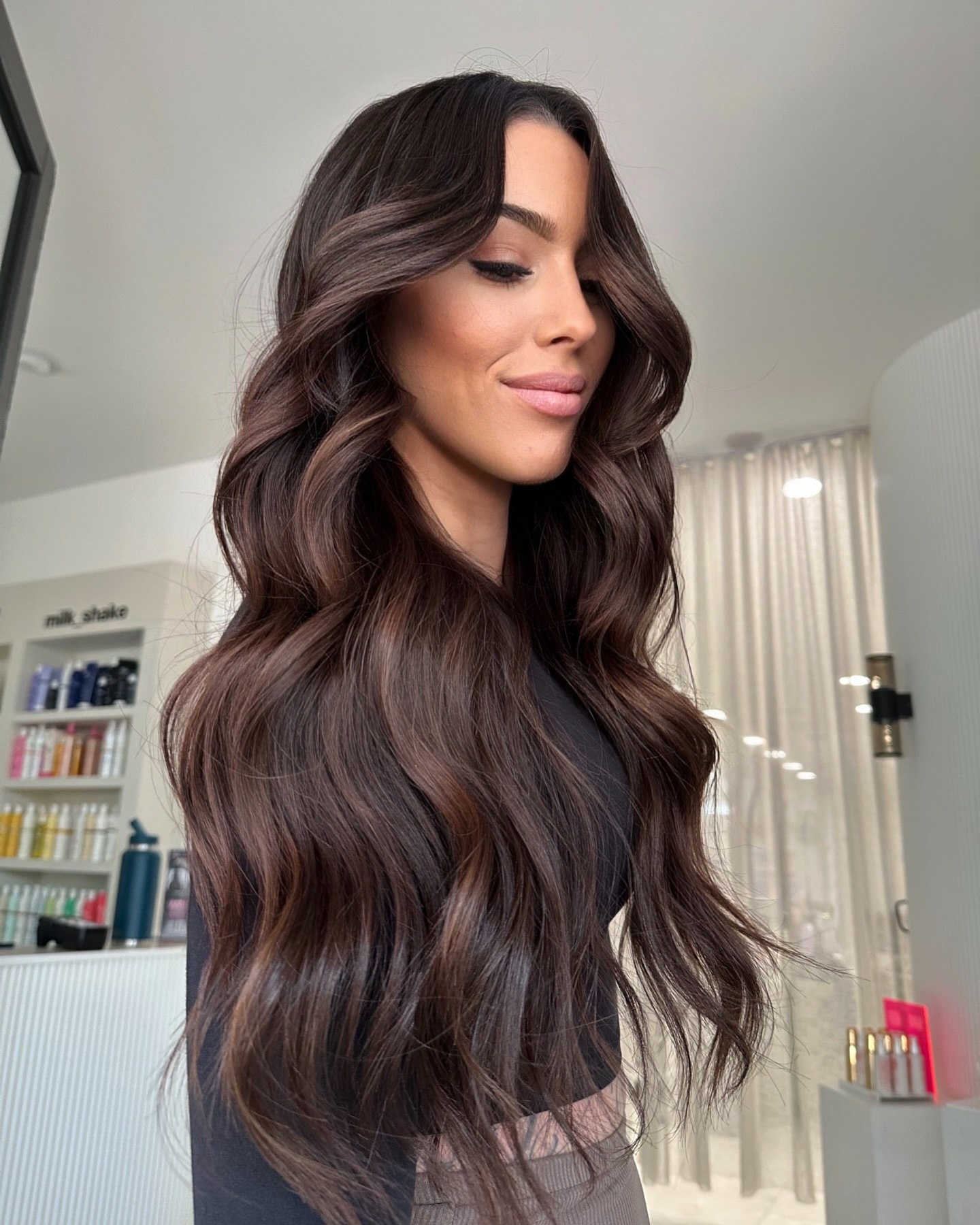 Deep Espresso Waves With Subtle Caramel Highlights
