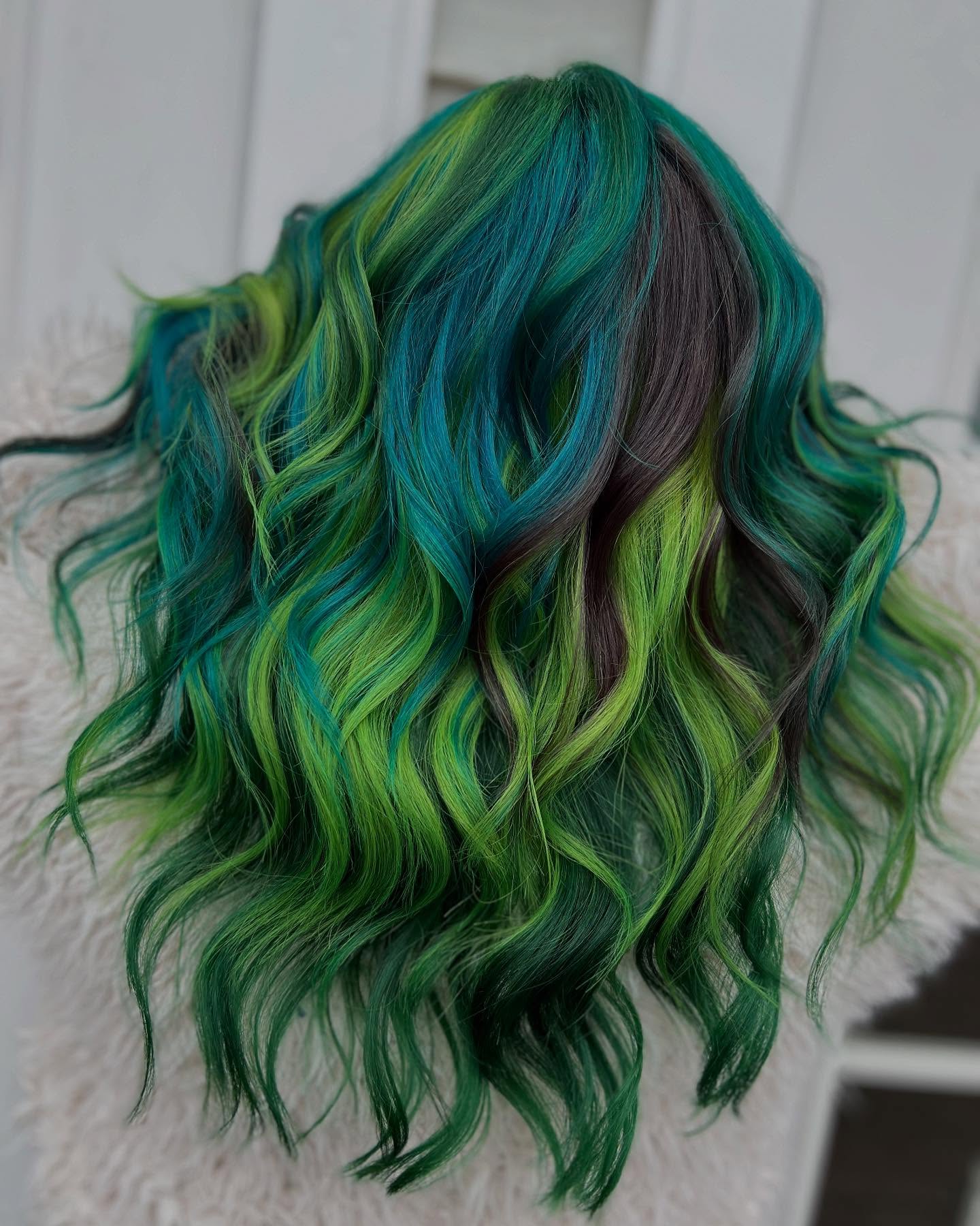 Emerald and Lime Green Teal Melt