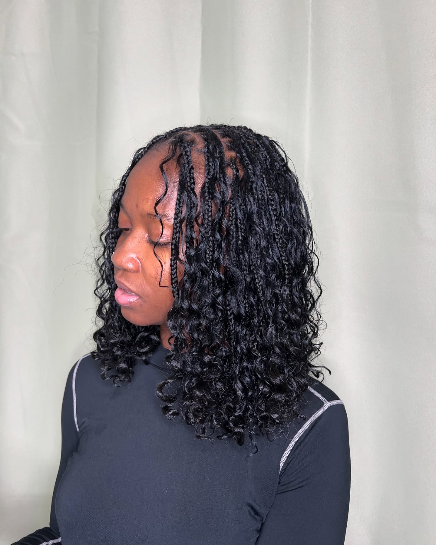Medium Length Braided Curly Sew-In