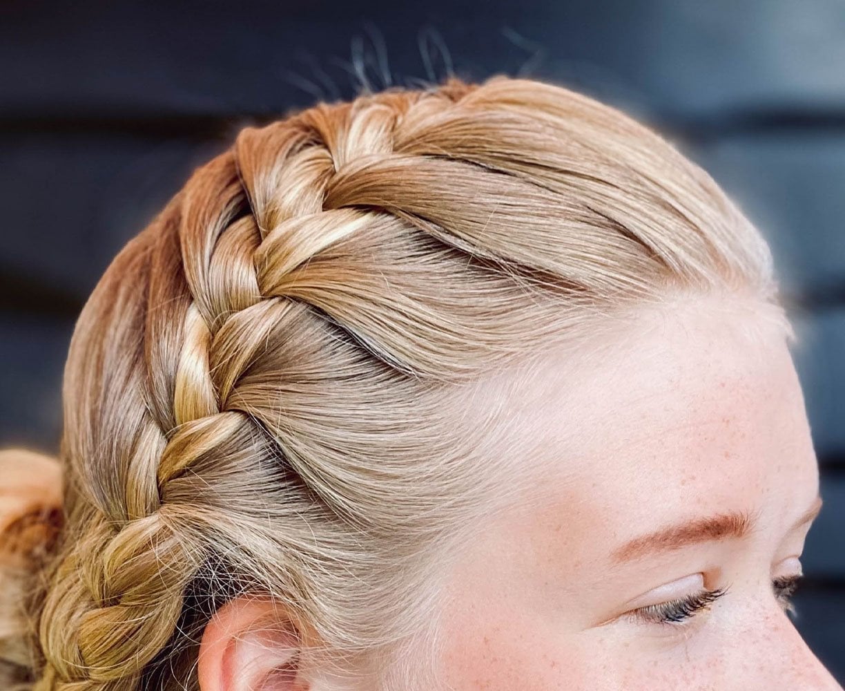 Blonde Dutch Braid Shoulder Length — New Years Eve Hairstyles