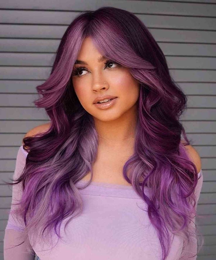 Purple Hair Color 2027 with Lavender Balayage & Ombre