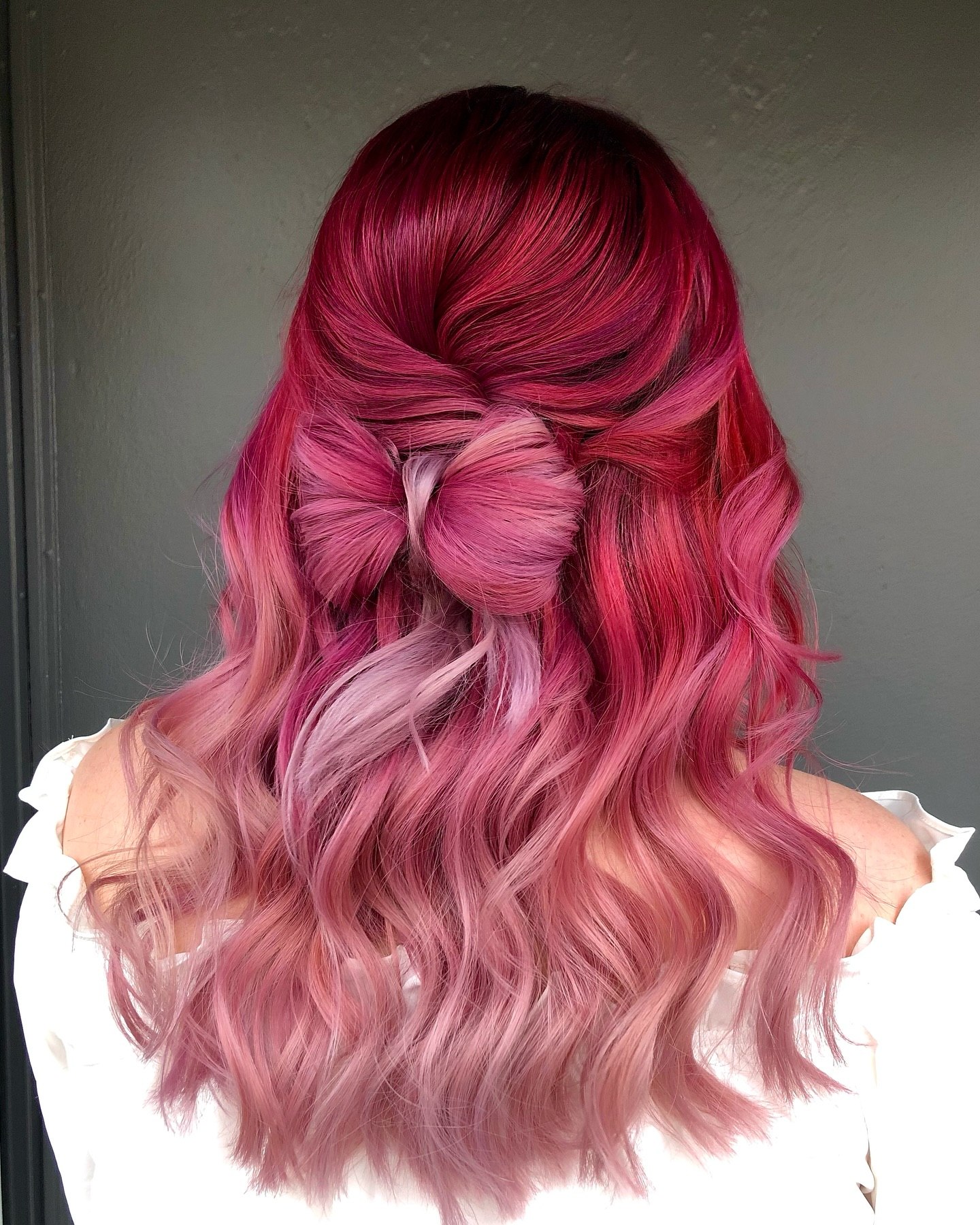 Raspberry Sorbet Ombre With Bow Detail