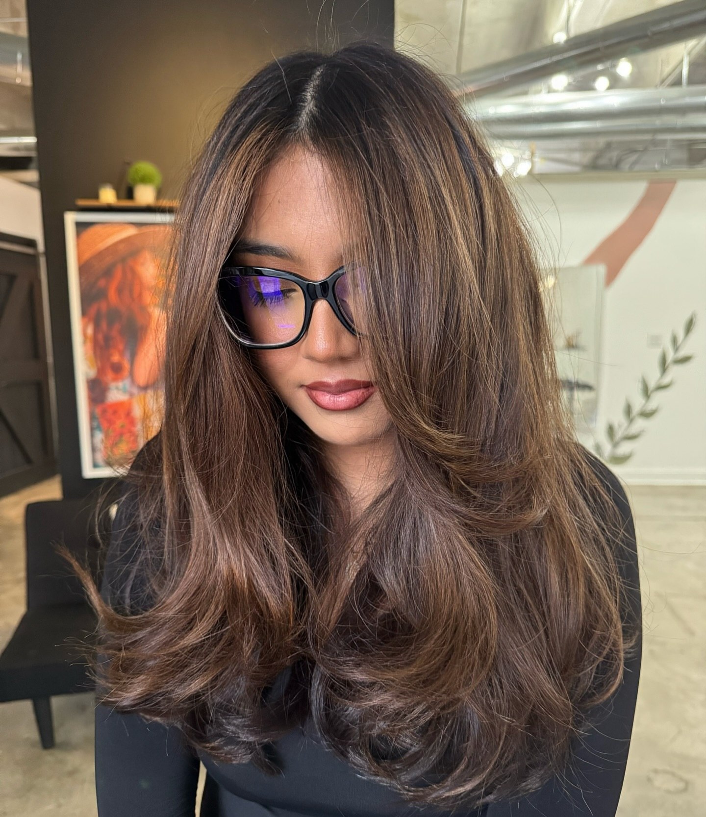 Rich Mocha Brunette With Face Framing Layers