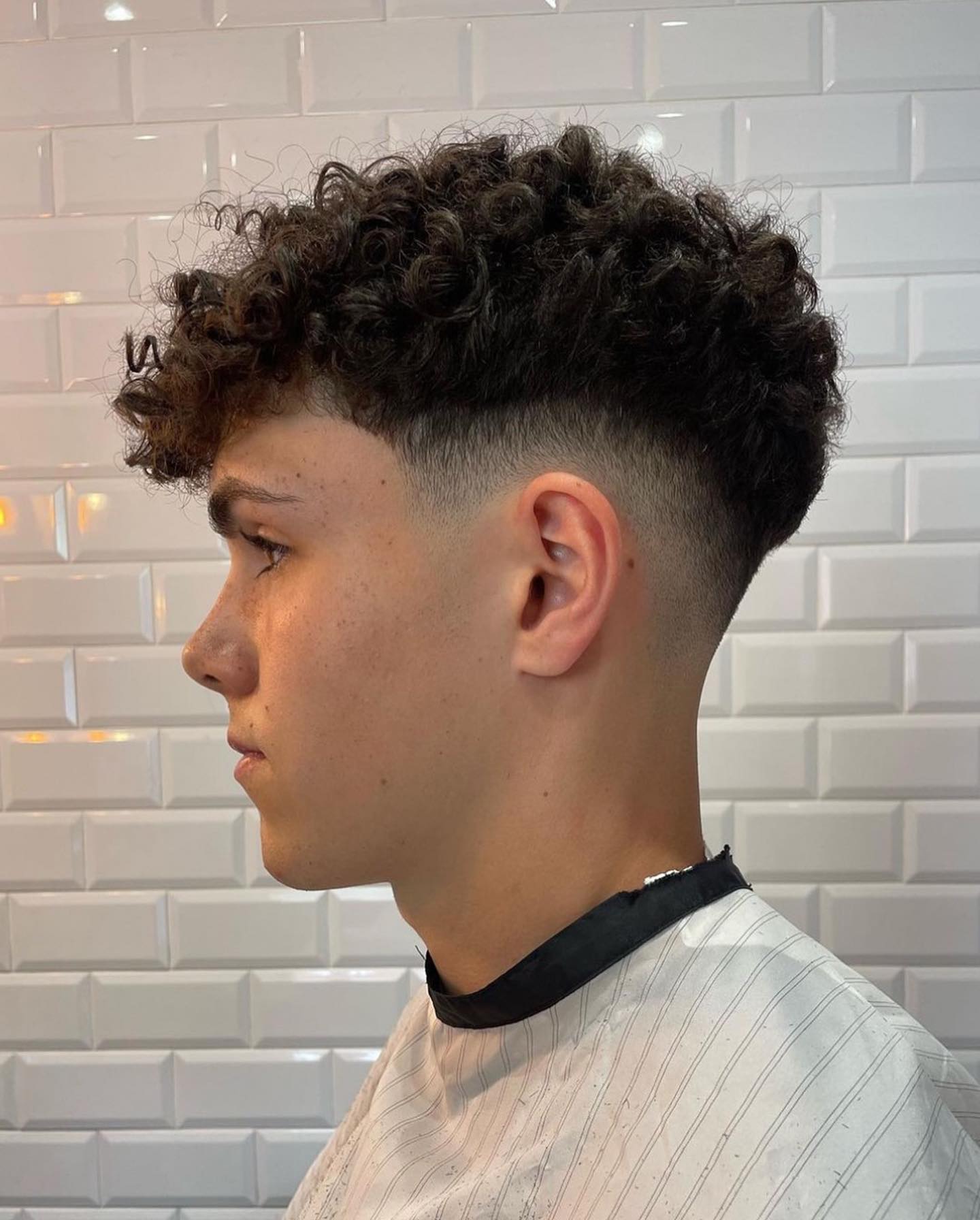 Textured Curly Crop With Fade