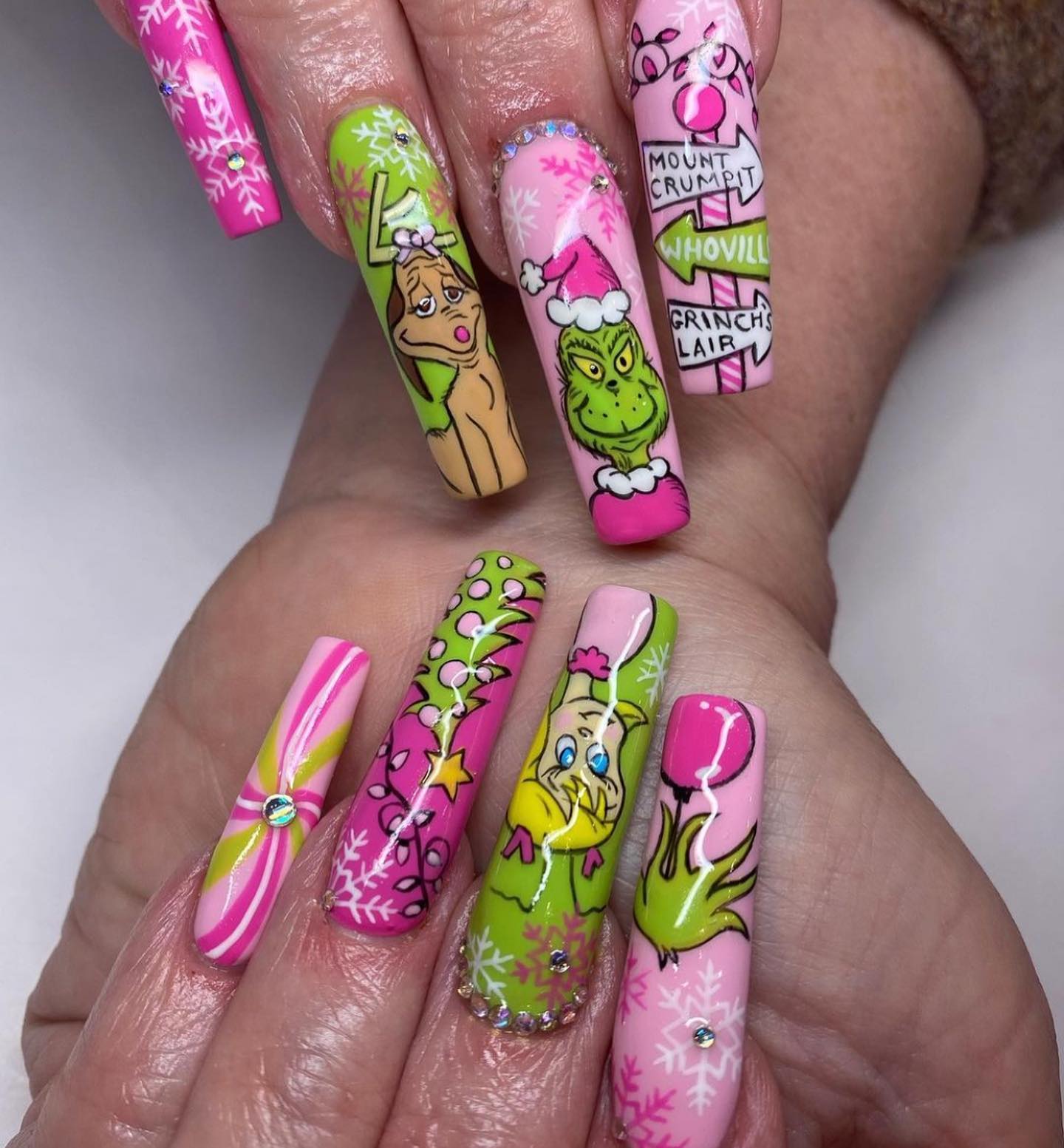 Whimsical Grinch Character Nail Art Set