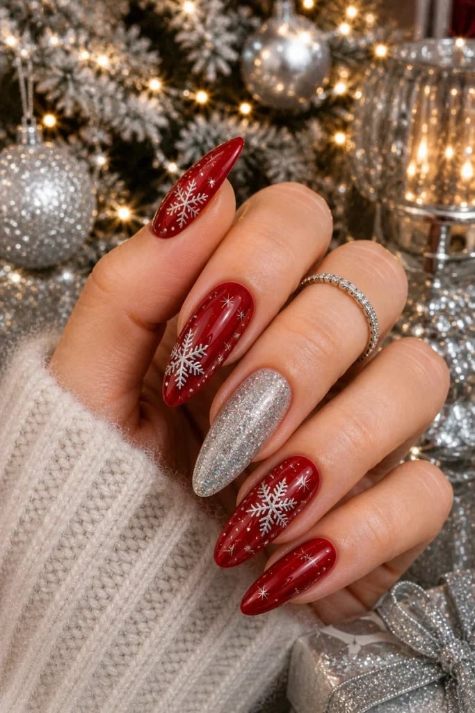 24 Red Christmas Nail Ideas That Feel Festive & Elegant.