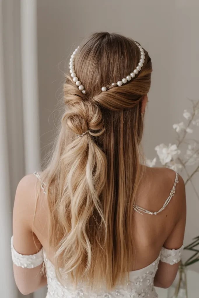 Half-Up Twisted Knot With Side Swept Bangs — Winter Formal Hairstyles