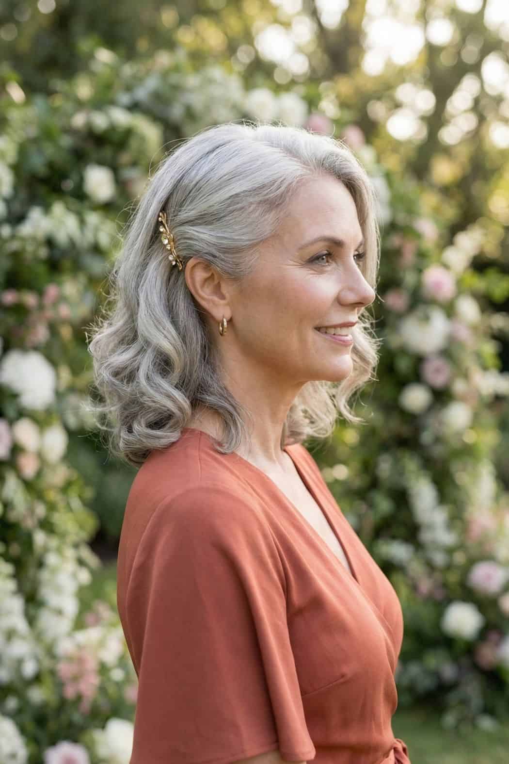 Collarbone Half-Up With Soft Curls and Accessory — Winter Formal Hairstyles