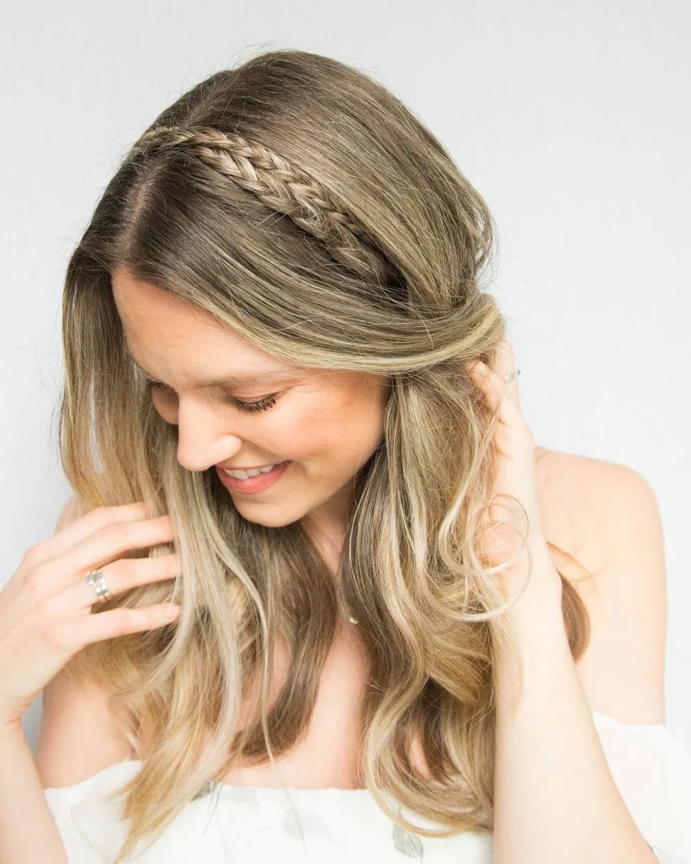 Collarbone Waves With Thin Braided Headband — Winter Formal Hairstyles