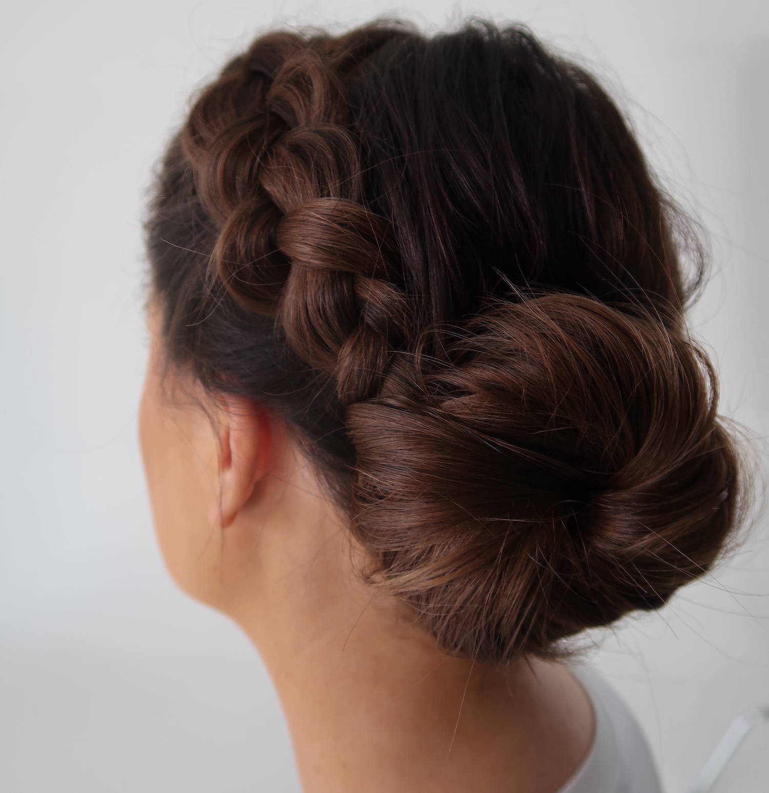Dark Brown Braided Bun — Winter Formal Hairstyles