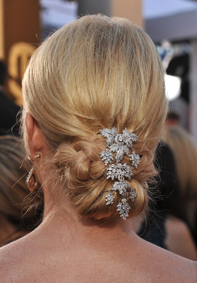 Blonde Low Bun With Braided Elements — Winter Formal Hairstyles