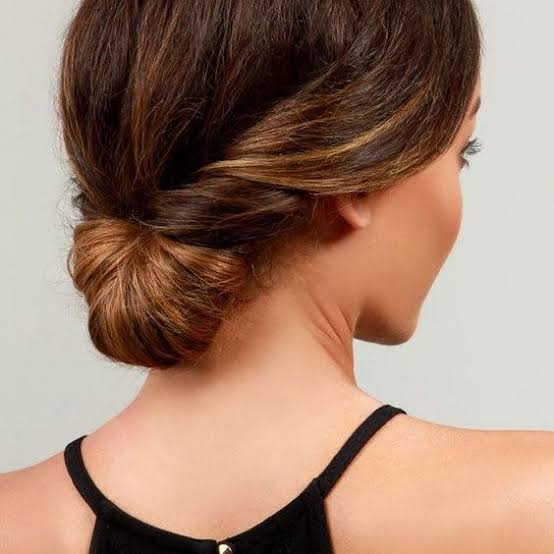 Neat Twisted Low Brown Bun — Winter Formal Hairstyles