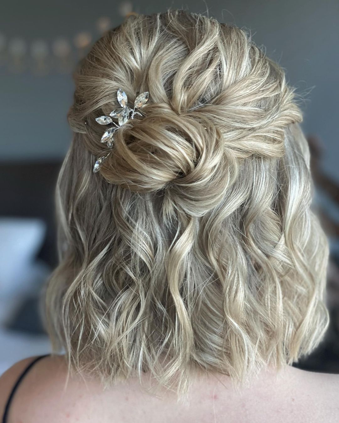 Short Bob With Twisted Updo Detail — Winter Formal Hairstyles
