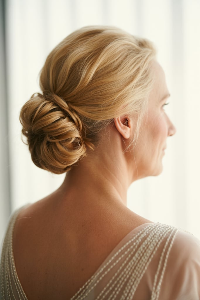Elegant Blonde Chignon — Winter Formal Hairstyles